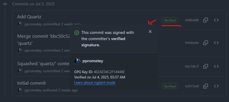 Signed Commit