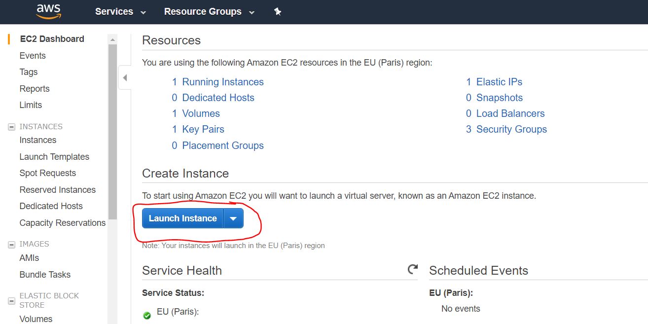 Launch a virtual server, known as Amazon EC-2 Instance